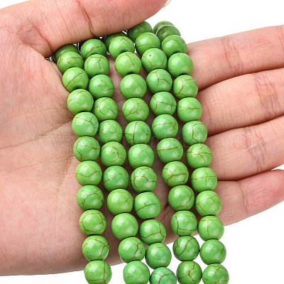 Синтетических нитей бирюзовые бусы X-TURQ-G106-8mm-02B-1