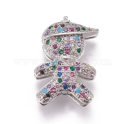 Латунные микро проложить кубического циркония слайд подвески ZIRC-F099-21P-1