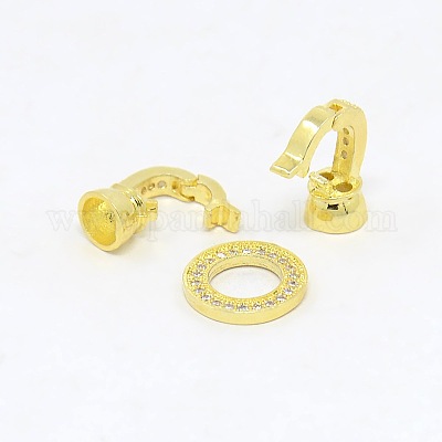 Латунные микро проложить кубического циркония раз за застежками ZIRC-P003-27-1