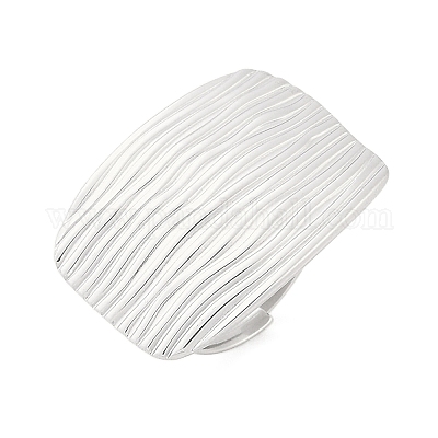 Открытые прямоугольные манжеты из нержавеющей стали 304 с защитой от потускнения RJEW-M047-12P-1