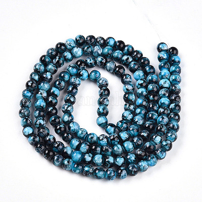 Выпечка окрашенные стеклянные бусины пряди X1-DGLA-N003-6mm-A08-1