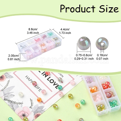 70шт 10 цвета полупрозрачные бусины из смолы RESI-YW0001-74-1