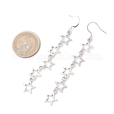 Звезда болтающиеся серьги сплава EJEW-TA00623-1