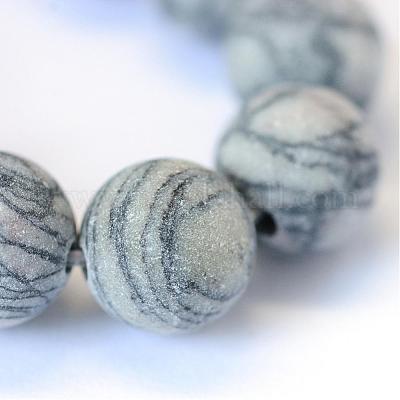 Матовый натуральный черный шелковый камень / скворечник G-E334-8mm-25-1