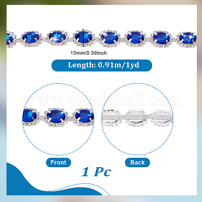 1 ярд латунных цепочек со стеклянными стразами&nbsp;KK-NB0003-96B-1