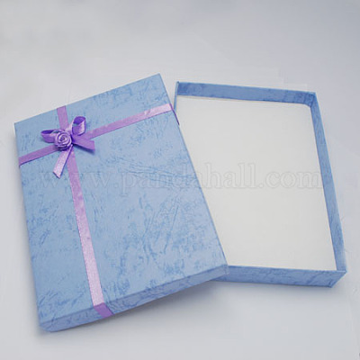 Картонные коробки для ювелирных изделий с цветком (цвет случайной доставки) и губкой внутри CBOX-R023-2-1