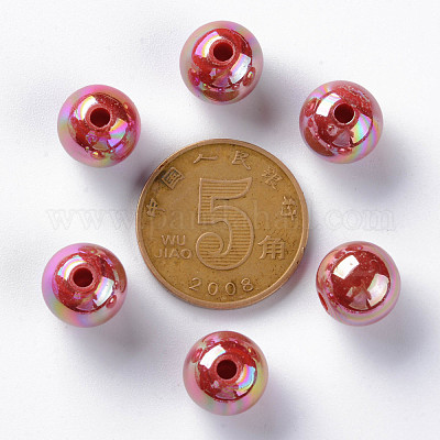 Непрозрачные акриловые бусины MACR-S370-D10mm-A14-1