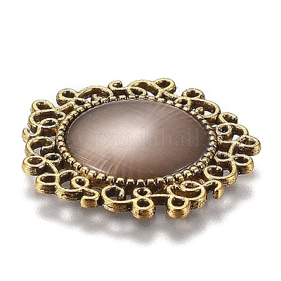 Полые ретро пластиковые кабошоны имитация кошачьего глаза KK-Z004-01E-AG-1