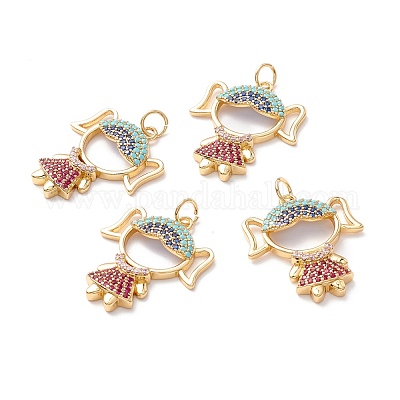 Латунные подвески из микро-паве ZIRC-Z019-38G-NR-1