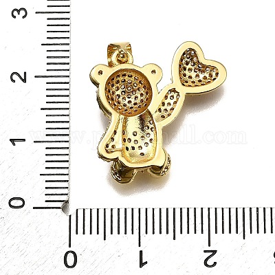 Покрытие стойки медвежонок латунь микро паве подвески из кубического циркония KK-E102-06G-03-1