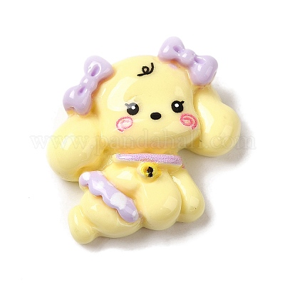 Кабошоны в виде щенков из непрозрачной смолы CRES-A056-01B-1