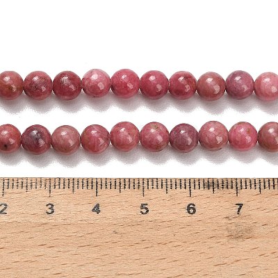 Природные родонит бисер нитей&nbsp;G-F820-K06-6mm-1