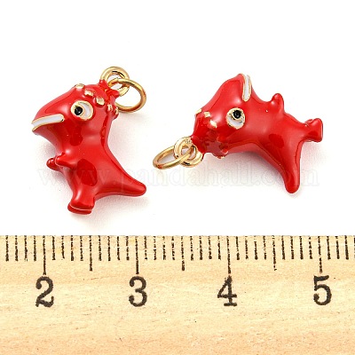 Подвески из латуни и эмали с покрытием динозавра KK-Q804-11G-1