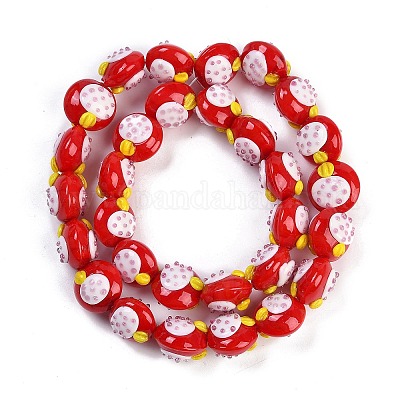 Нити бугорчатых бусин ручной работы в технике лэмпворк LAMP-Q002-02C-1