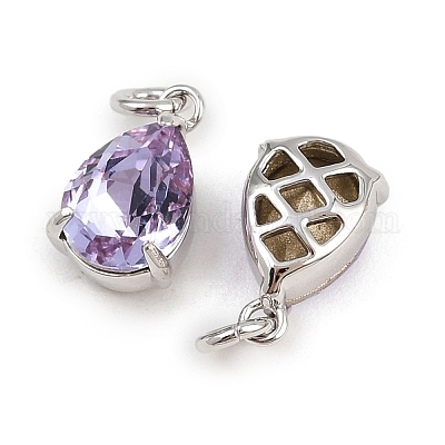 Подвески из латунного стекла в форме капли KK-L240-06P-01-1