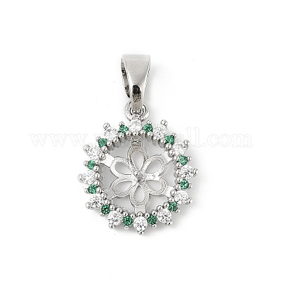 Латунные микро-паве прозрачные кубические цирконии европейские подвески-шармы KK-K297-59P-1