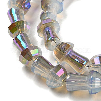 Стеклянные бусины с гальваническим покрытием  GLAA-K064-01A-07-1