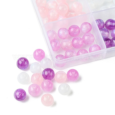 64шт 4 цвета круглые бусины из смолы с имитацией кошачьего глаза RESI-FS0001-66B-1