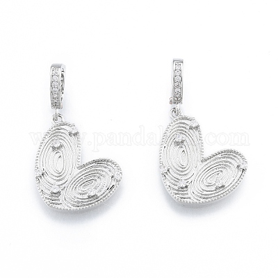 Латунные микропаве прозрачные подвески с фианитом KK-F841-06P-1