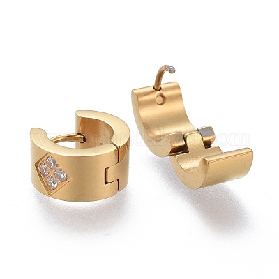 Серьги-кольца Huggie Hoop из нержавеющей стали 304 X-EJEW-L252-022G-1