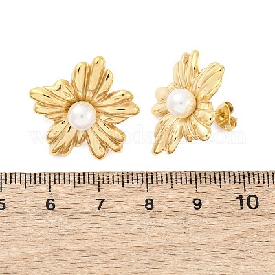 Серьги-гвоздики из нержавеющей стали 304 EJEW-B108-12G-1