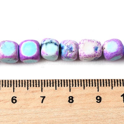 Нити окрашенных бусин из натурального магнезита G-L617-B01-8mm-02-1