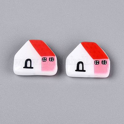 Печатные непрозрачные бусины из смолы&nbsp;RESI-N043-09A-01-1