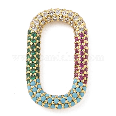 Стойка покрытие латунь микропаве кубический цирконий овальные соединительные кольца KK-A234-006G-1