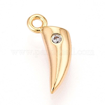 Латунные микропаве прозрачные подвески с фианитом KK-T075-03G-1