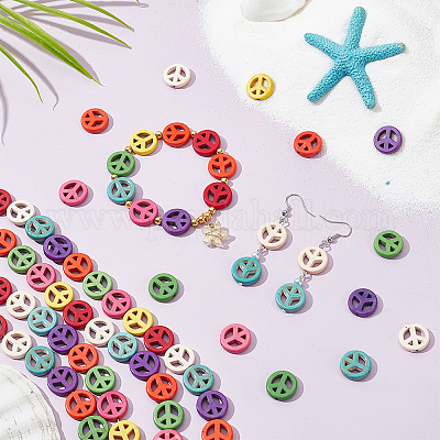 4 нити синтетических бирюзовых бусин G-BC0001-54B-03-1