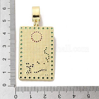 Подвески из латуни микропаве с фианитами и эмалью KK-H458-04G-06-1