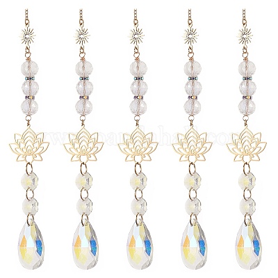 Каплевидные стеклянные ловушки для солнца ab HJEW-JM00845-1