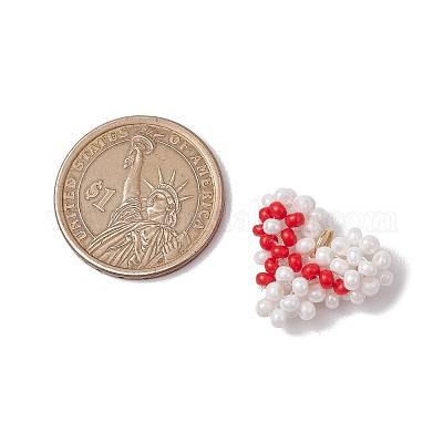 Подвески в форме сердца из стеклянных бусин PALLOY-MZ00546-1