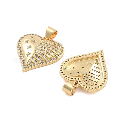 Подвески из латуни с прозрачным фианитом KK-U009-05G-G-1