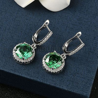 925 стерлингового серебра микро проложить кубического циркония серьги обруча EJEW-B147-01A-02-1