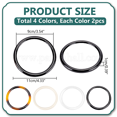 8 шт. 4-х цветные плетеные ручки для сумок из ПВХ&nbsp;DIY-PH0022-36-1