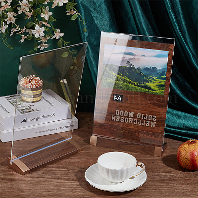 Прямоугольный акриловый настольный держатель для карточек ODIS-WH0081-19-1