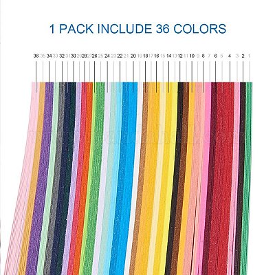 Прямоугольник 36 цвета рюш бумаги полоски DIY-PH0008-03A-WH-1