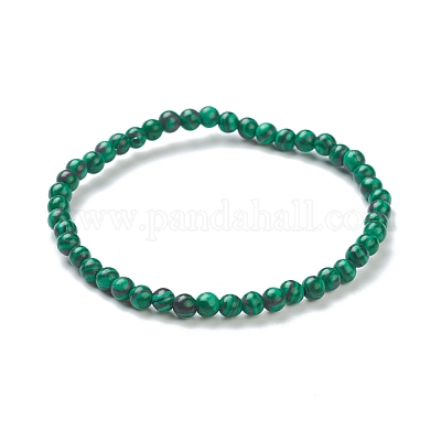 Синтетические малахитовые вышитые бисером браслеты BJEW-D446-A-16-1