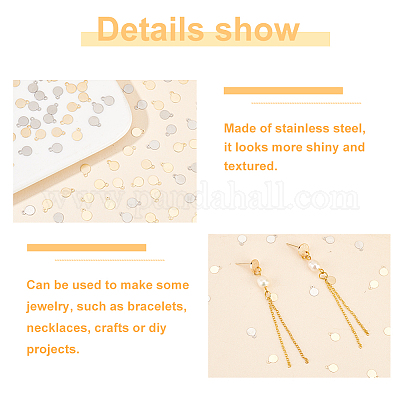 200 шт. 2-х цветные подвески из нержавеющей стали 304 STAS-DC0012-56-1