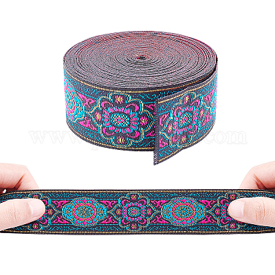 Embroidered Lace Ribbon Embroidered Fabric Trim Ribbon Floral DIY Craft  Sewing bias Tape Jacquard Ribbon for Sewing Embroidery Decor Clothes Hand