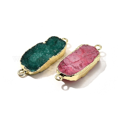 Подвески-коннекторы из натурального окрашенного кварцевого кристалла G-K189-02LG-1