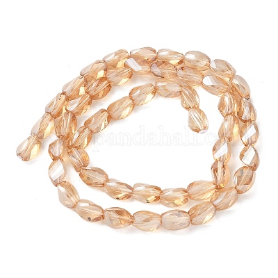 Стеклянные бусины с гальваническим покрытием  EGLA-L045-C-PL04-1