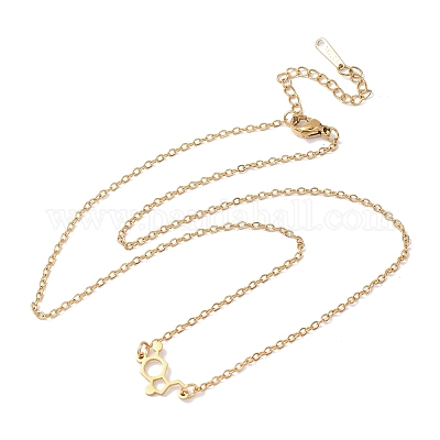 Ожерелья с подвесками из нержавеющей стали 304 с химическим символом NJEW-Z073-03G-04-1