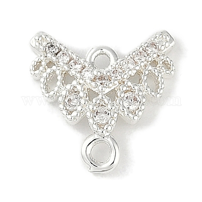 Подвески-подвески с v-образным креплением из латуни с прозрачным кубическим цирконием KK-I719-04S-1