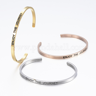 Вдохновляющие браслеты-манжеты из нержавеющей стали 304 BJEW-K173-14-1