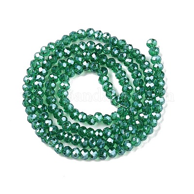 Стеклянные бусины с гальваническим покрытием  EGLA-A044-T2mm-A18-1