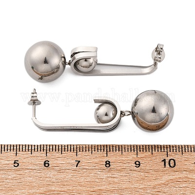 Круглые серьги-гвоздики из нержавеющей стали 304 EJEW-Z098-31P-1