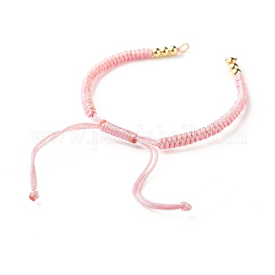 Регулируемый плетеный браслет из полиэфирного шнура AJEW-JB01109-05-1