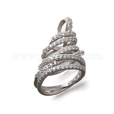 925 подвеска-спираль из стерлингового серебра с прозрачным кубическим цирконием STER-R011-04P-1